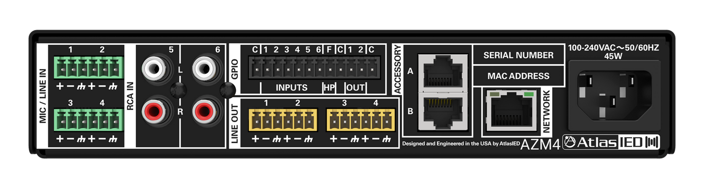 Atlas Sound Atmosphere™ 4-Zone Audio Processor AZM4 65