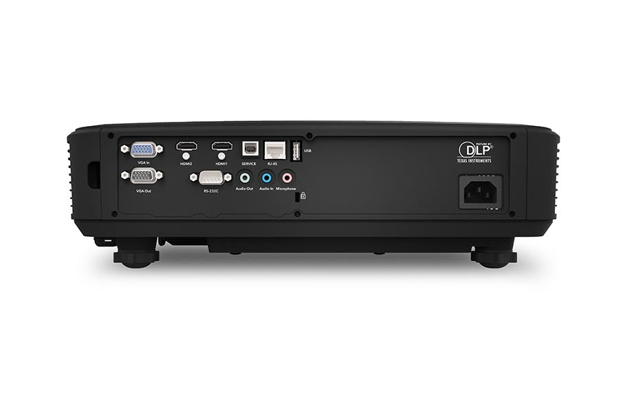 CHRISTIE Captiva DWU500S 1DLP Ultra Short Throw Laser Projector (Black) view of ports inputs and outputs