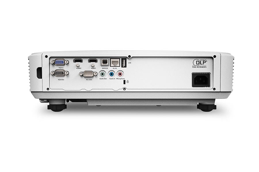 CHRISTIE Captiva DWU500S 1DLP Ultra Short Throw Laser Projector view of inputs outputs and ports