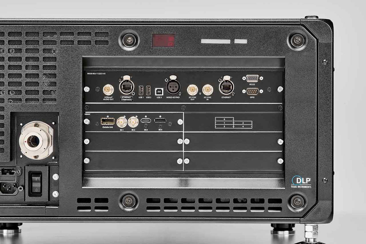 CHRISTIE Mirage SST 4K RGB Pure Laser Projection System view of ports inputs and outputs