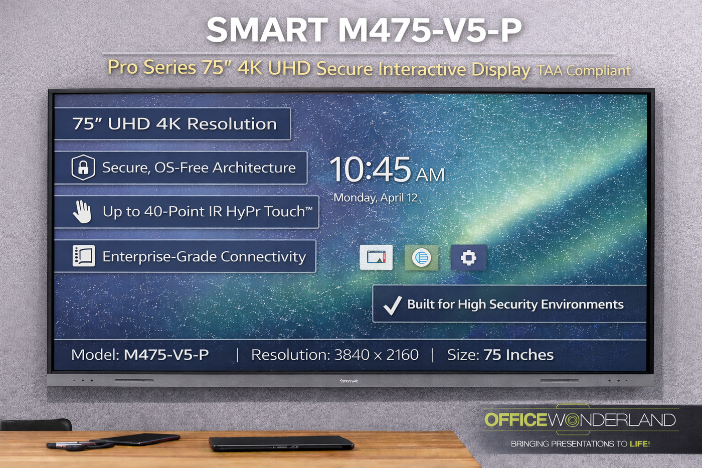 SMART M475-V5-P – 75 inches - Buy Online | TAA Authorized Dealer