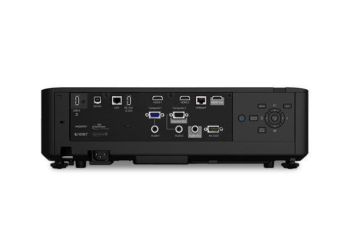 Epson L735U PowerLite 3LCD WUXGA Long Throw Laser Projector V11HA25120 view of ports inputs and outputs