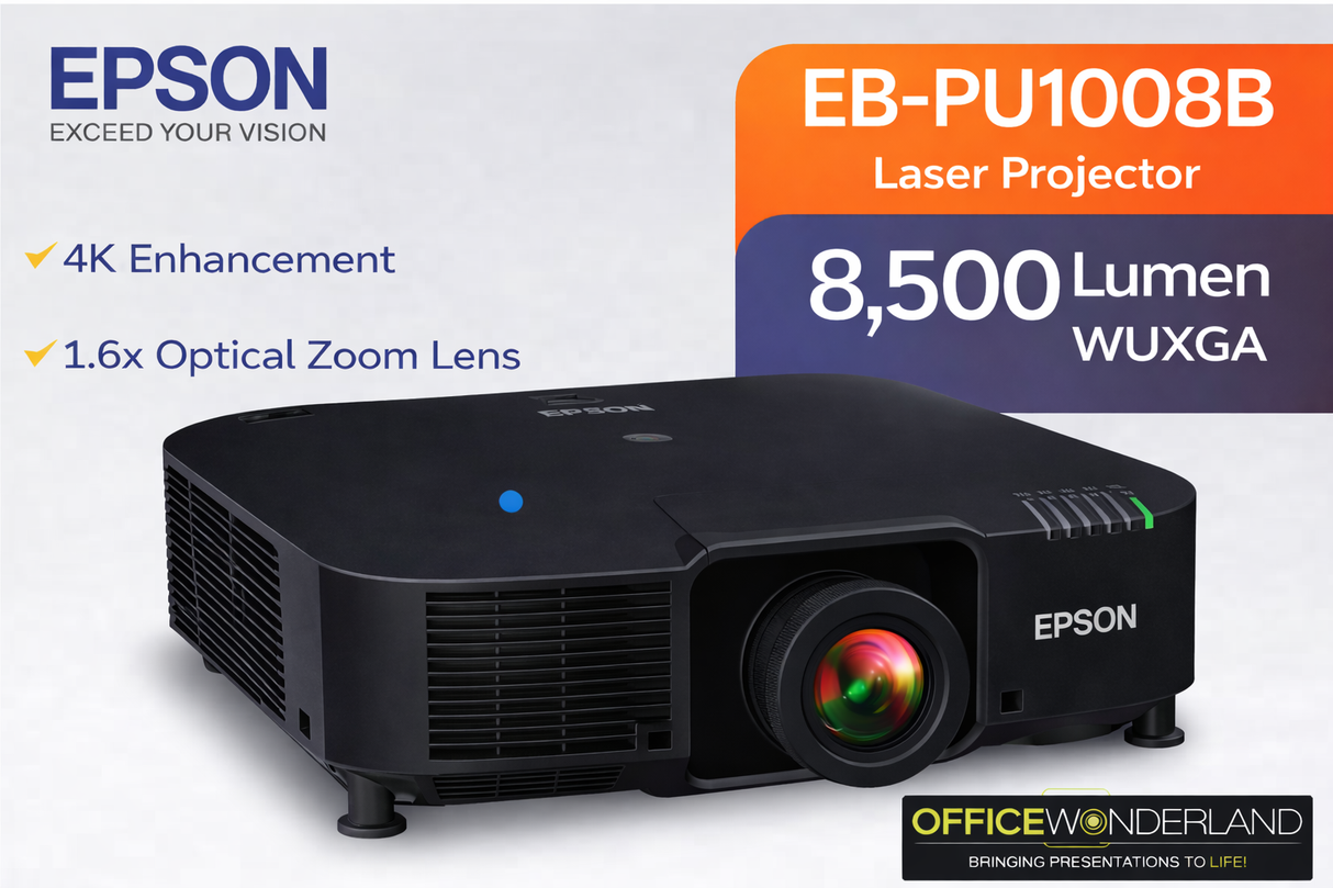 Epson EB-PU1008B V11HA33820 LCD WUXGA Laser Projector 8500 Lumens 4K (Black)