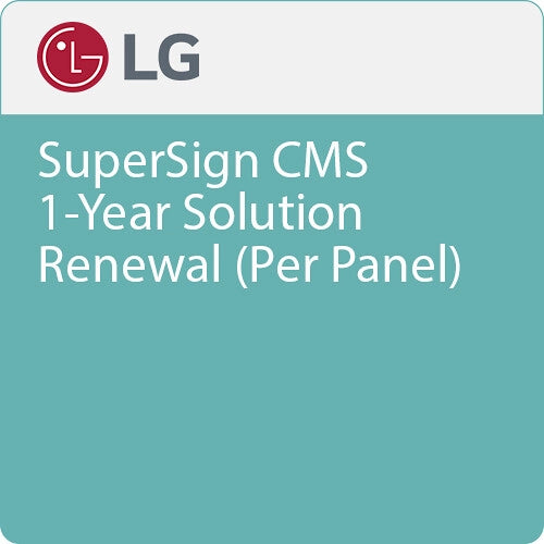 LG LWSM10B.AUS SuperSign CMS 1-Year Solution Renewal (Per Panel)