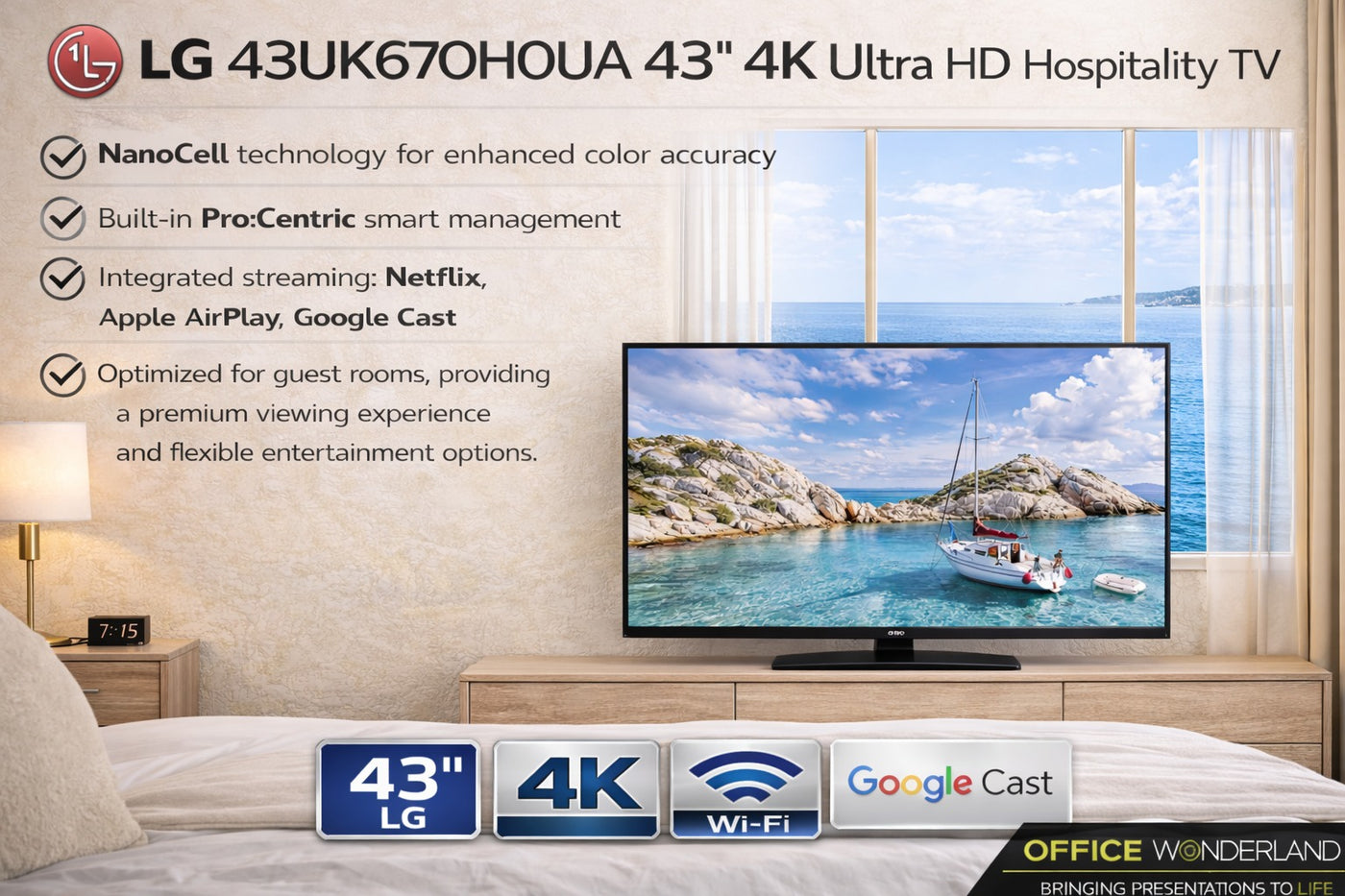 LG 43UK670H0UA 43" 4K Ultra HD Hospitality TV | Authorized Dealer