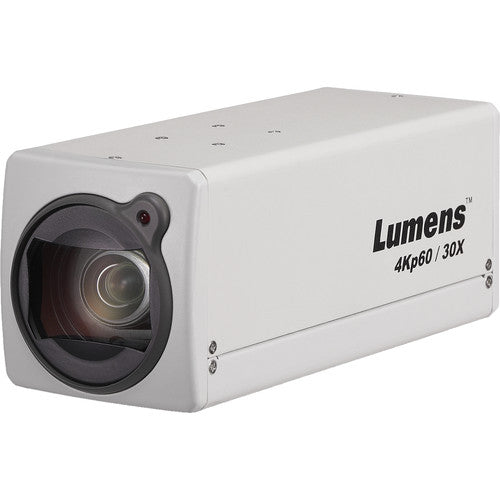Lumens 4K HDMI IP Box Camera with 30x Optical Zoom (White) 1