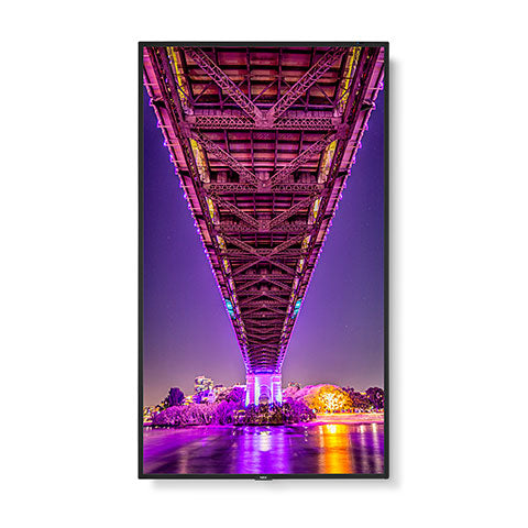 Front view of Sharp PN-MK552 55-inch large format commercial display for digital signage with slim bezel and full HD screen