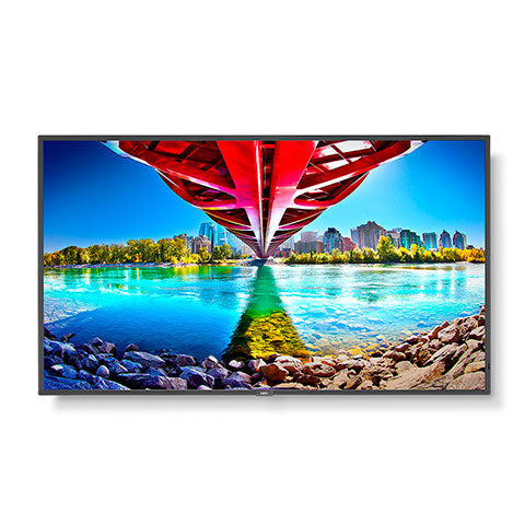 Front view of Sharp PN-MK552 55-inch large format commercial display for digital signage with slim bezel and full HD screen
