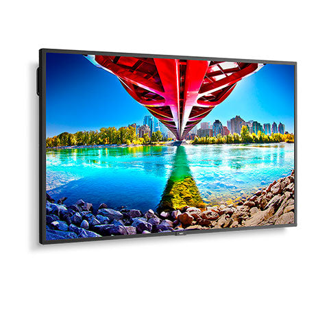 side view Sharp PN-MK552 55-inch large format commercial display for digital signage with slim bezel and full HD screen