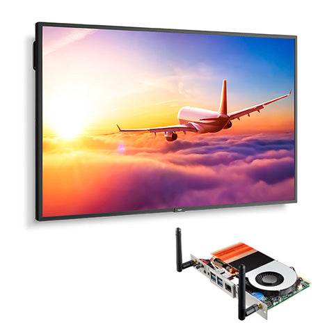 NEC P495 Series 49 Class 4K UHD Commercial IPS LED Display with Integrated Intel Coffee Lake SDM PC angled