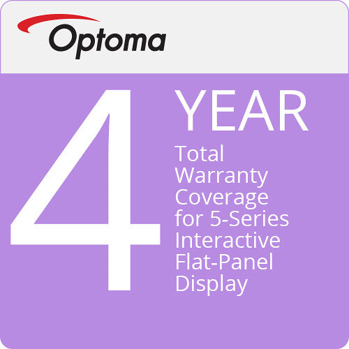 Optoma BW-WIFPD4Y Technology 4-Year Total Warranty Coverage for 5-Series Interactive Flat-Panel Display