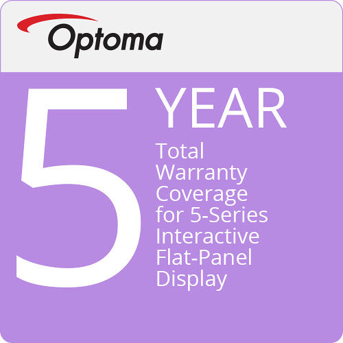 Optoma BW-WIFPD5Y Technology 5-Year Total Warranty Coverage for 5-Series Interactive Flat-Panel Display