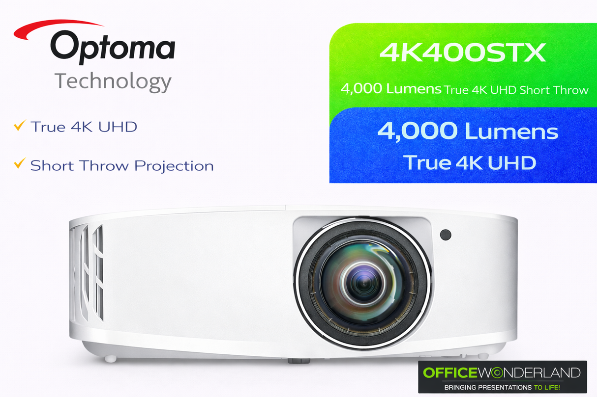 Optoma 4K400STX 4,000Lumens True 4K UHD Short Throw Projector