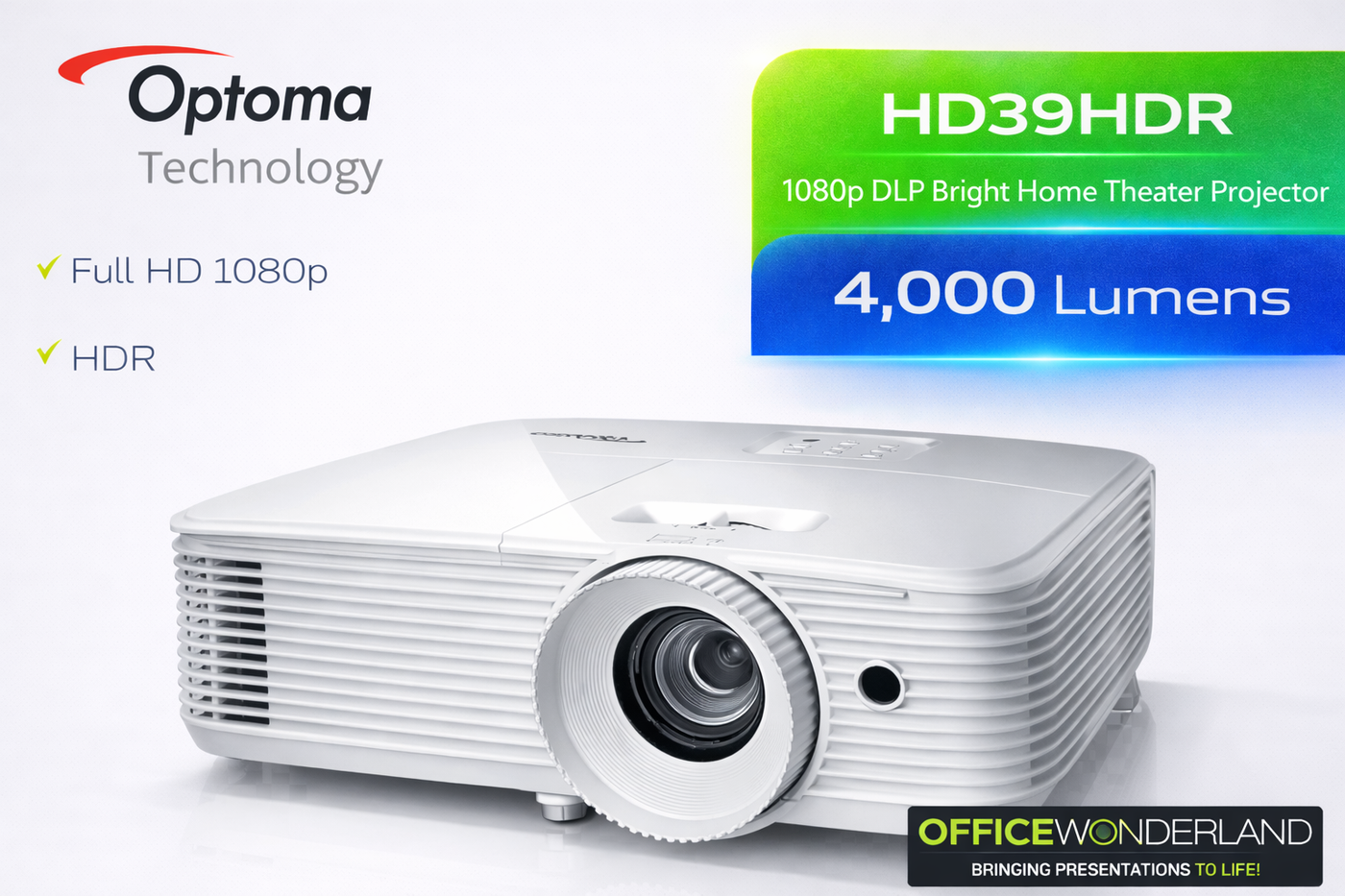 Optoma HD39HDR 1080p DLP Bright Home TheaterProjector
