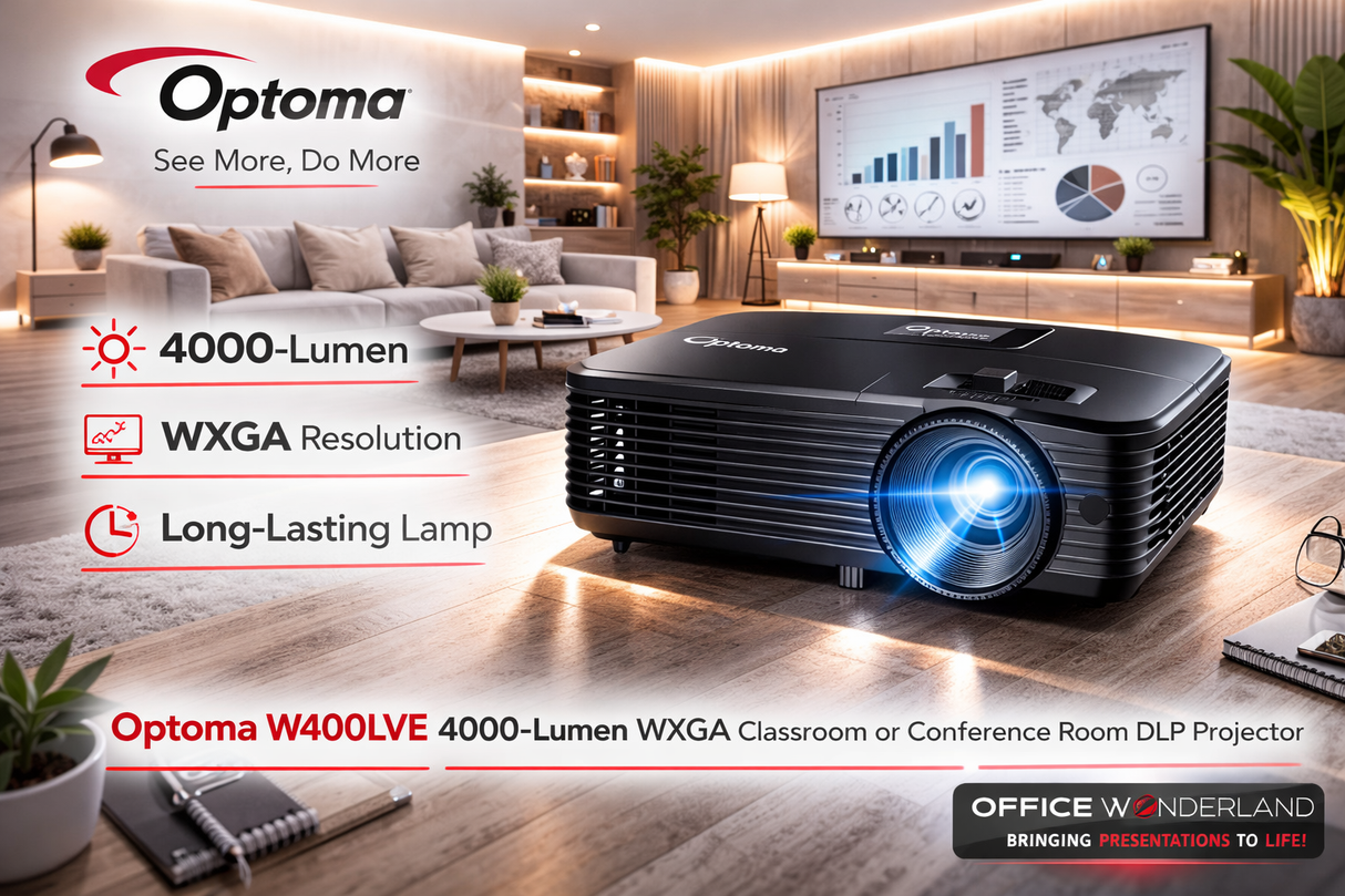 Optoma W400LVE 4000-Lumen WXGA Classroom or Conference Room DLP Projector