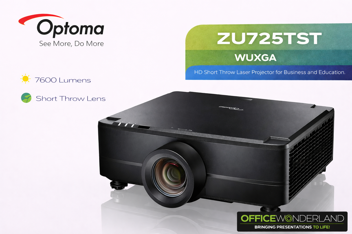 Optoma ZU725TST WUXGA HD Short Throw Laser Projector for Business and Education
