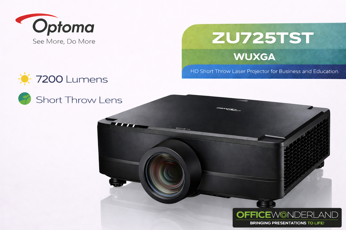 Optoma ZU725TST WUXGA HD Short Throw Laser Projector for Business and Education