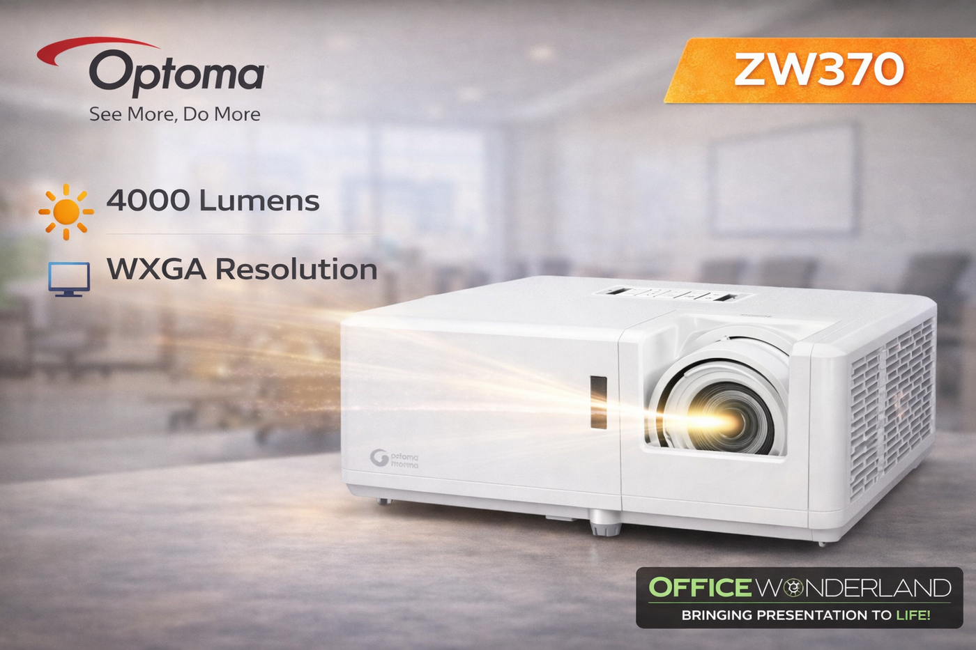 Optoma ZW370 WXGA Conference Room Projector