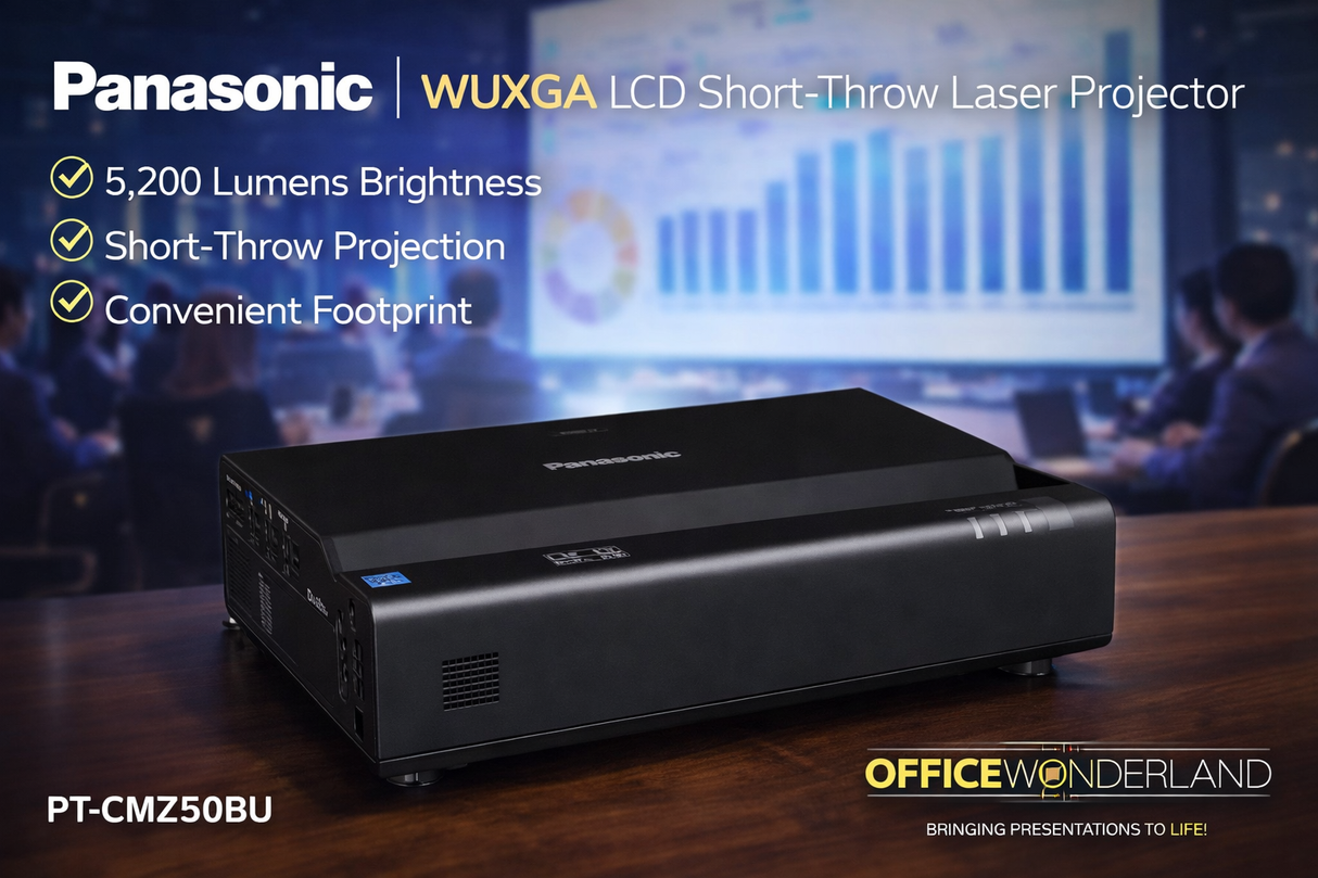 Panasonic PT-CMZ50BU WUXGA LCD Short-Throw Laser Projector (Black)