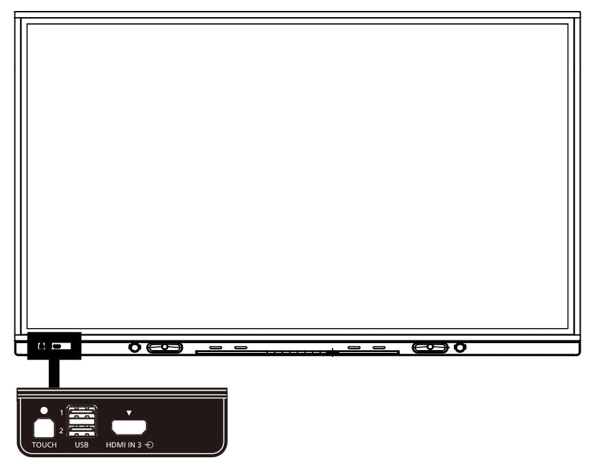 Panasonic TH-65BQ1W 65 inch Class 4K UHD Touch Screen LCD Display front connection terminals