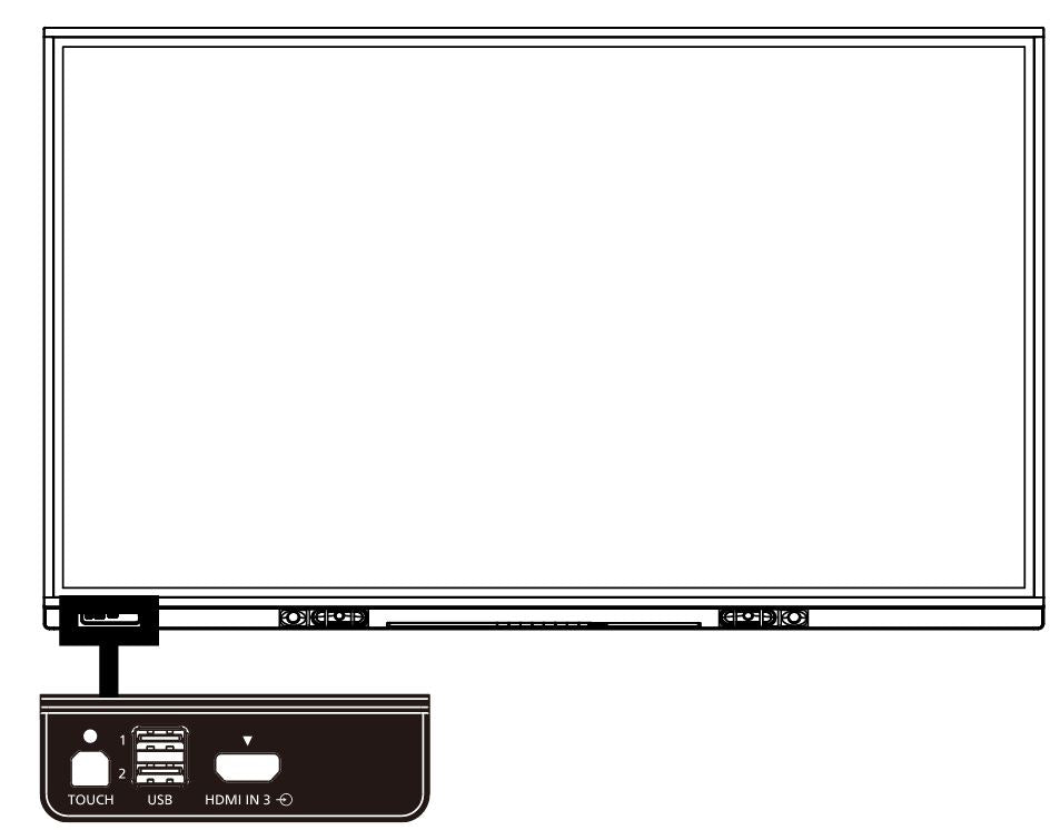 Panasonic TH-75BQ1W 75 inch Class 4K UHD Touch Screen LCD Display front connection terminal