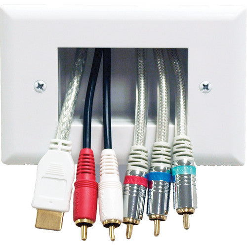 Peerless-AV IBA4-W Easy Mount Recessed Low-Voltage Cable Plate