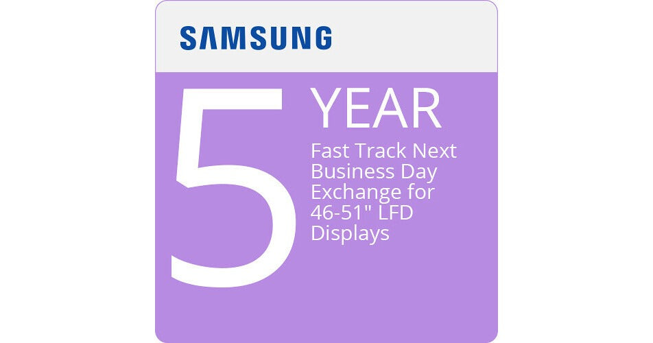 Samsung P-LM-2N1X46B 5-Year Next Business Day Exchange with White Glove Service for 46 to 51" LFD Monitors