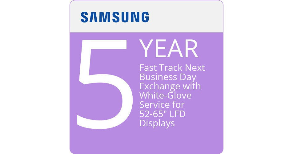 Samsung P-LM-2N1X57B 5-Year Next Business Day Exchange with White Glove Service for 52 to 65" LFD Monitors
