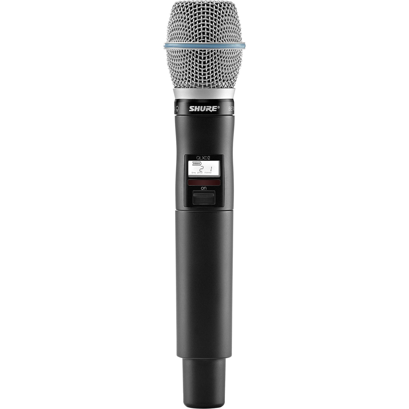 Shure QLXD2 B87A Digital Handheld Wireless Microphone Transmitter with Beta 87A Capsule (V50 174 to 216 MHz)