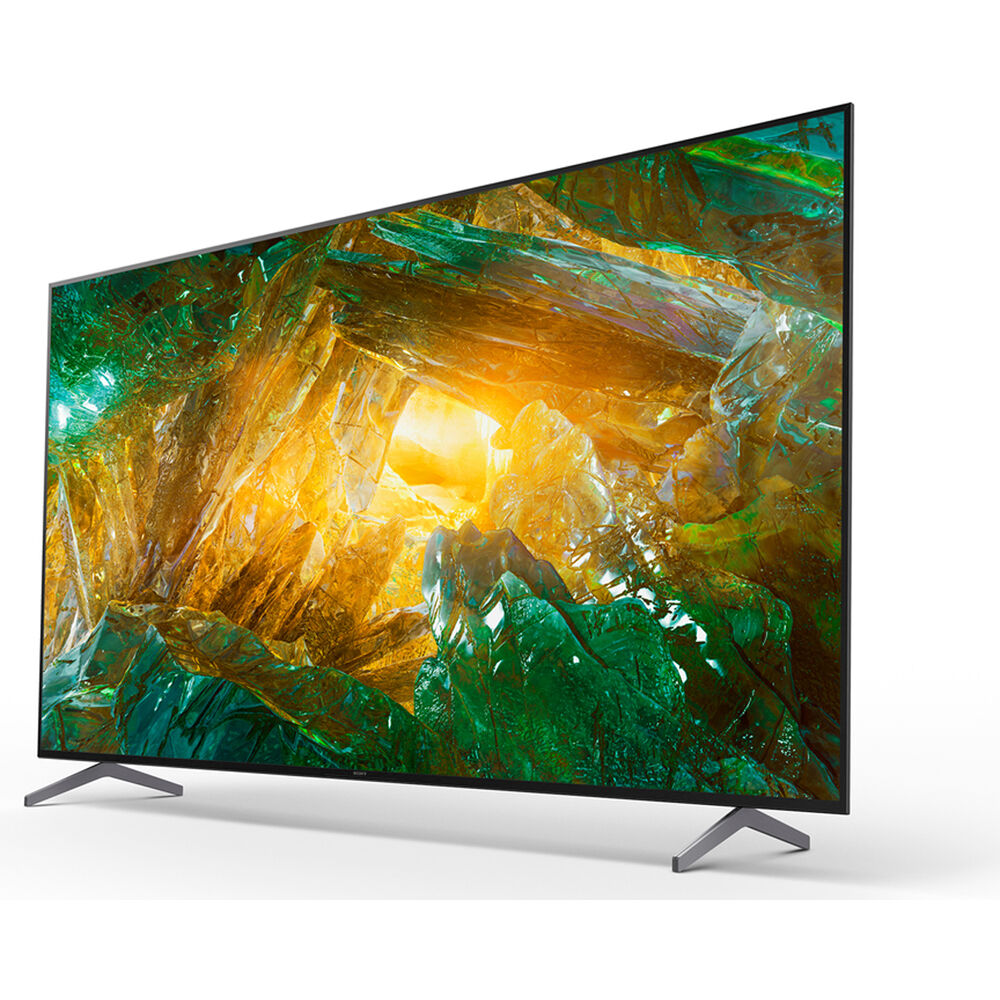 Sony FWD-65X81CH 65" FWD-55X81CH 55 HDR 4K UHD Smart Commercial LED TV with leg stands shown in an angle