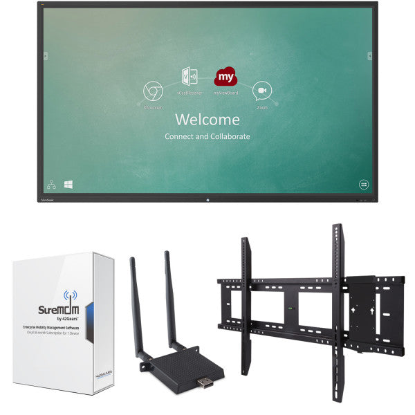 ViewSonic IFP9850-M1 98 inch ViewBoard, 4K Ultra HD Interactive Flat Panel Chrome Bundle 1 front