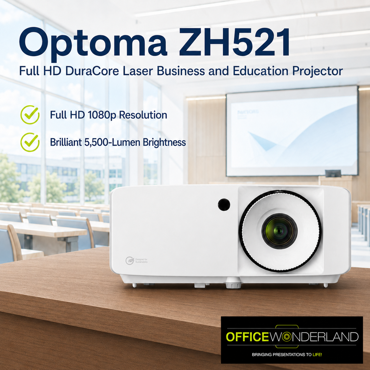 Optoma ZH521 Full HD DuraCore Laser Business and Education Projector