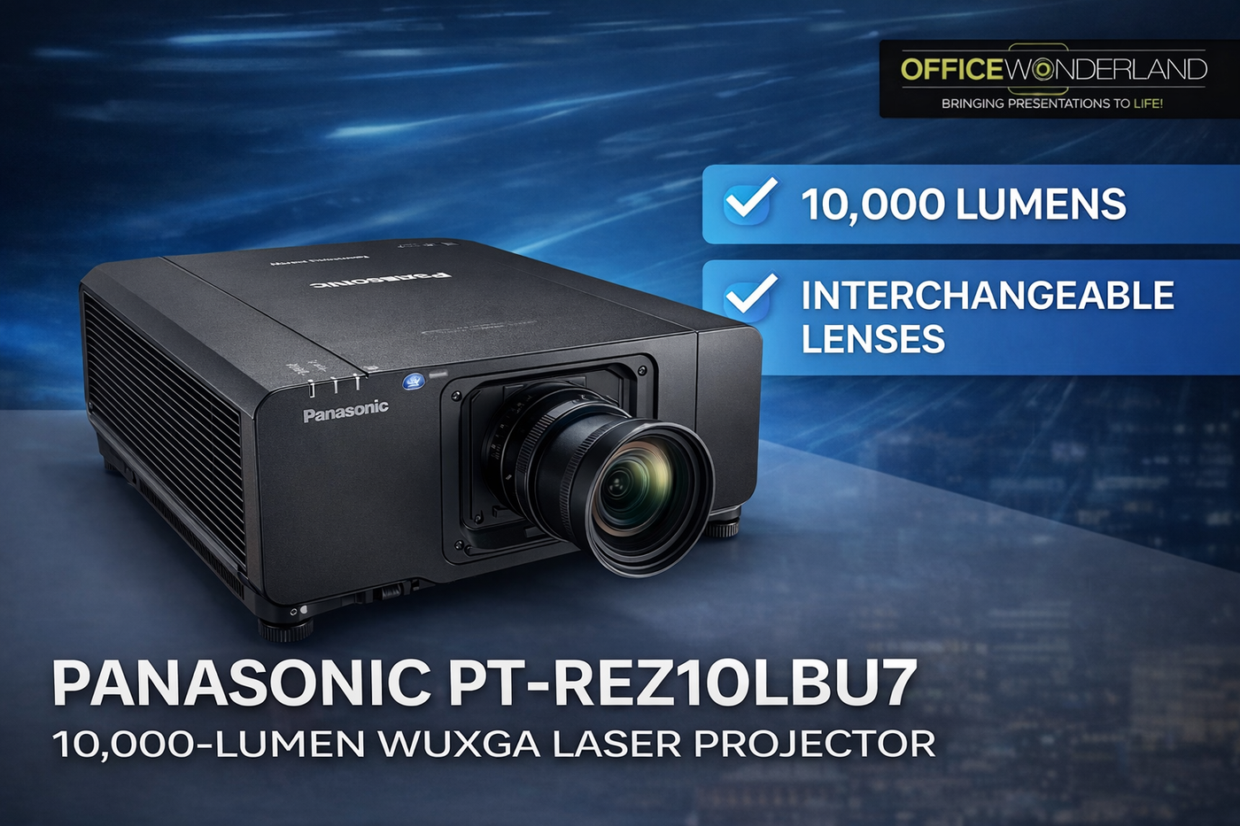 Panasonic PT-REZ10LBU8 10,000-Lumen WUXGA DLP Laser Projector | Authorized Dealer