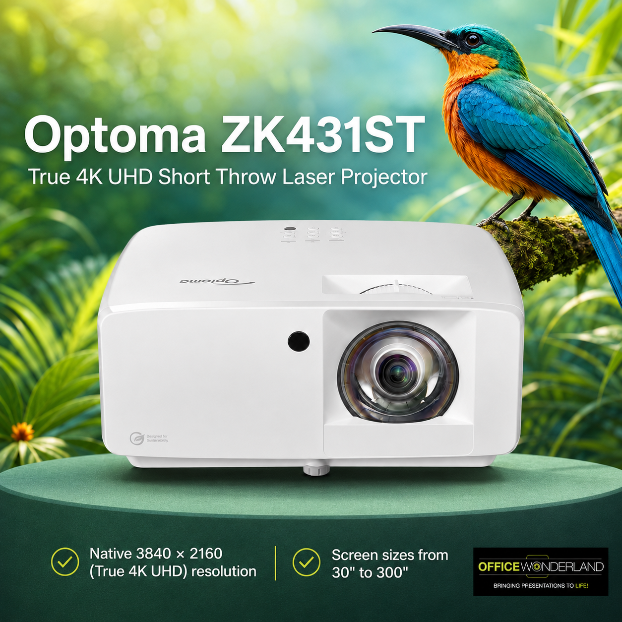 Optoma ZK431ST True 4K UHD Short Throw Laser Projector