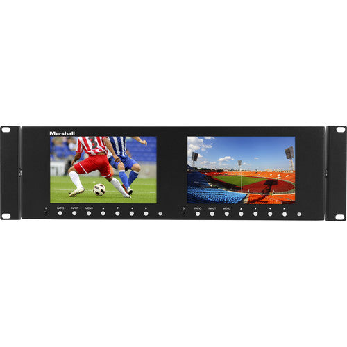 Marshall M-LYNX-702-V3 Dual 7" 3RU 1280x800 LCD Rack Mount Monitor
