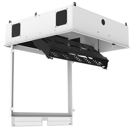 Atlas Sound 2' x 2' Ceiling-Mount Rack with 2RU, Standard-Width, AmbiTILT™ Shelf and Integrated AC Power Pack - Without Projector Pole Adapter CR222-NR 1