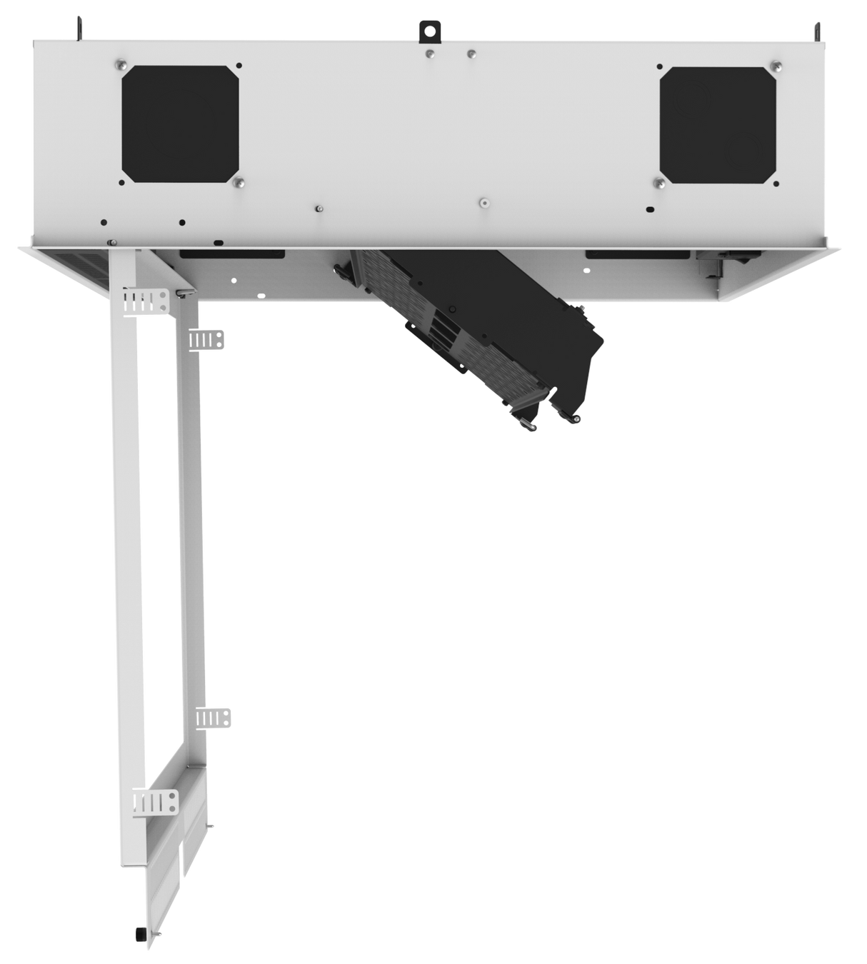 Atlas Sound 2' x 2' Ceiling-Mount Rack with 2RU, Standard-Width, AmbiTILT™ Shelf and Integrated AC Power Pack - Without Projector Pole Adapter CR222-NR 2