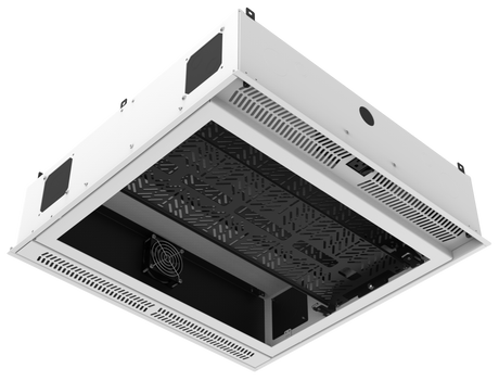 Atlas Sound 2' x 2' Ceiling-Mount Rack with 2RU, Standard-Width, AmbiTILT™ Shelf and Integrated AC Power Pack - Without Projector Pole Adapter CR222-NR