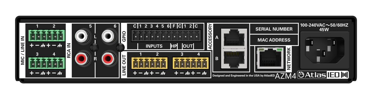 Atlas Sound Atmosphere™ 4-Zone Audio Processor AZM4 65