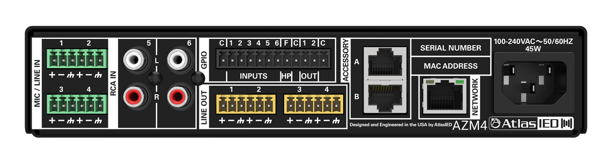 Atlas Sound Atmosphere™ 4-Zone Audio Processor AZM4 65