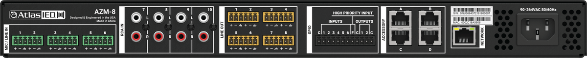 Azm8 Atlas Sound Atmosphere™ 8-Zone Audio Processor AZM8 – OfficeWonderland