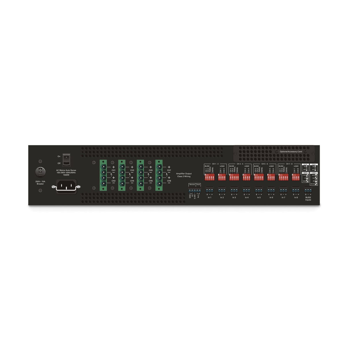 Atlas Sound Eight-Channel, 2400-Watt Commercial Amplifier HPA2408 1