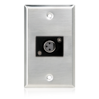 Atlas Sound Single Gang Stainless Steel Plate with (1) Female 3 Pin XLR SG-XLR-F1