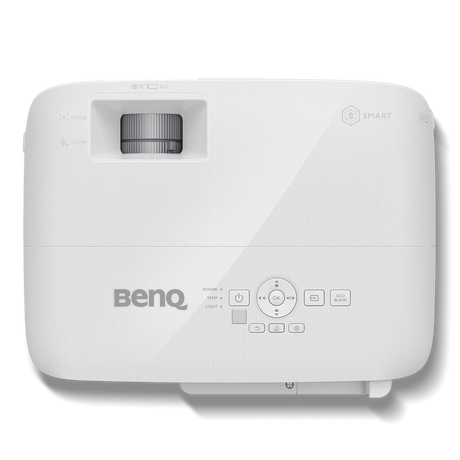 BenQ EH600 3500 Lumens HD DLP Android-based Wireless Business Projector view of top with control panel shown