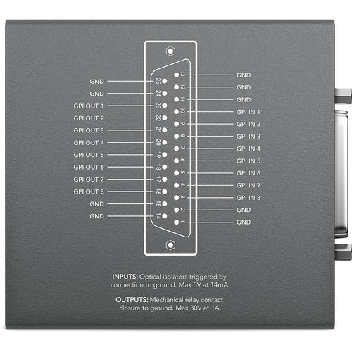 Blackmagic Design GPI & Tally Interface SWTALGPI8 rear