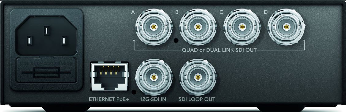 Blackmagic Design Teranex Mini 12G-SDI to Quad SDI Converter Blackmagic Design Teranex Mini 12G-SDI to Quad SDI Converter CONVNTRM/DB/SDIQDI front input output