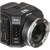 Blackmagic Micro Cinema digital camera with a Super 16mm-sized sensor front