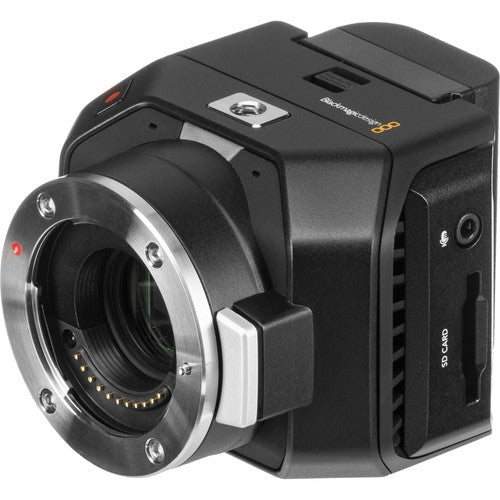 Blackmagic Micro Cinema digital camera with a Super 16mm-sized sensor sd card