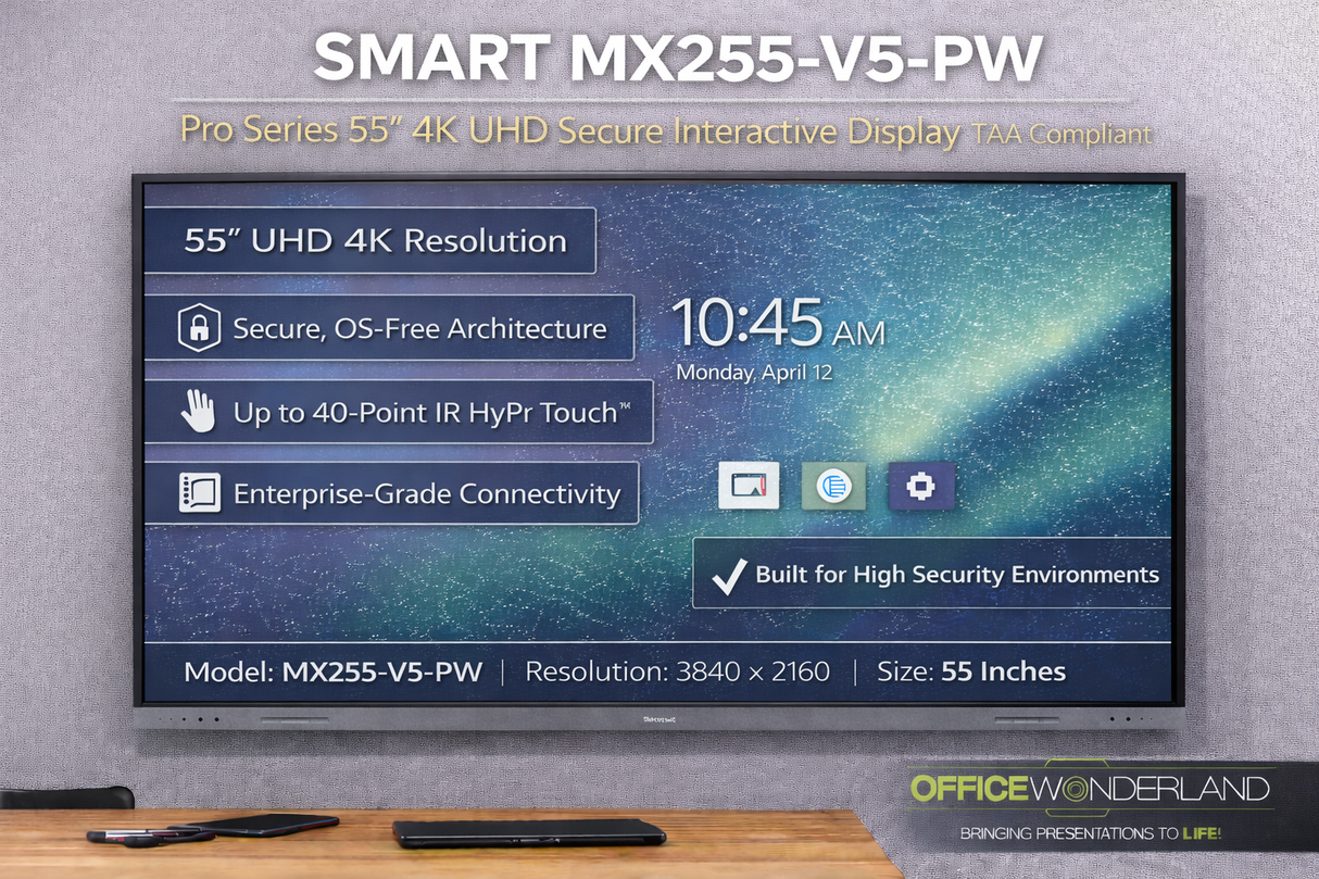 SMART MX255-V5-PW – 55” 4K Pro Series Interactive Display with IQ - Buy Online | Authorized Dealer