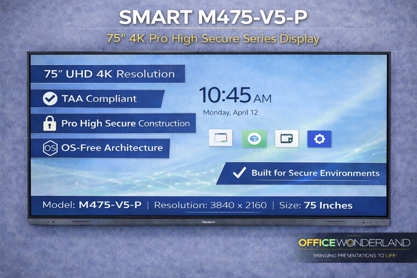 SMART M475-V5-P – 75 inches - Buy Online | TAA Authorized Dealer